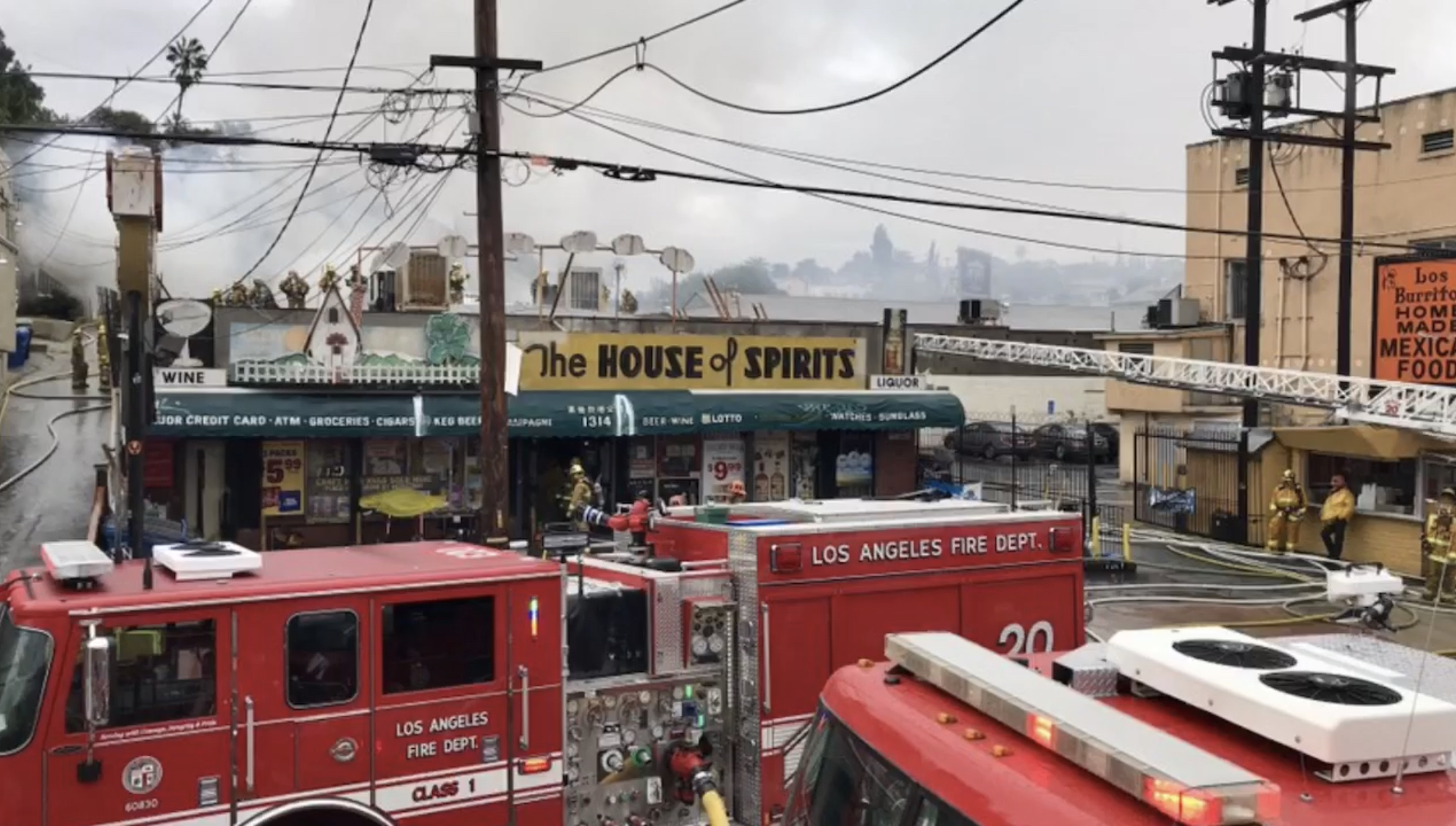 Firefighters Extinguish a Greater Alarm Fire in Echo Park
